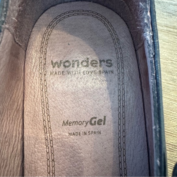 Wonders Black Leather Mary Jane Block Heel Shoes Size 40 (US 9.5-10) - Picture 6 of 6